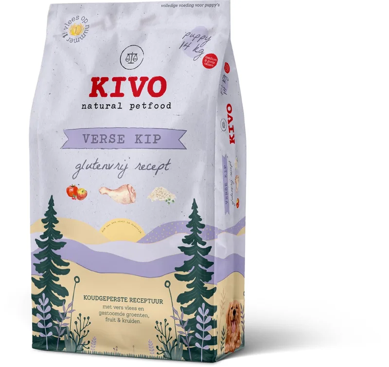 Puppybrokken Verse Kip Puppy - 14 kg - Koudgeperst - Glutenvrij by Kivo Petfood – product photo