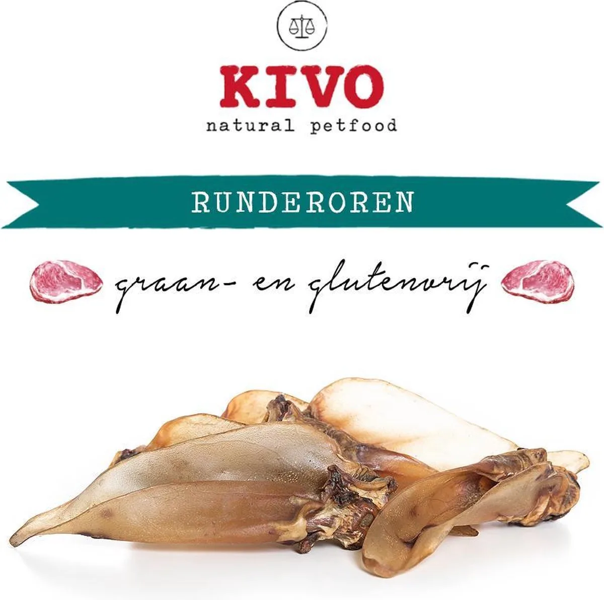 Runderoren met vlees 25 stuks - 100% natuurlijk graanvrij & glutenvrij fra Kivo Petfood – produktbillede