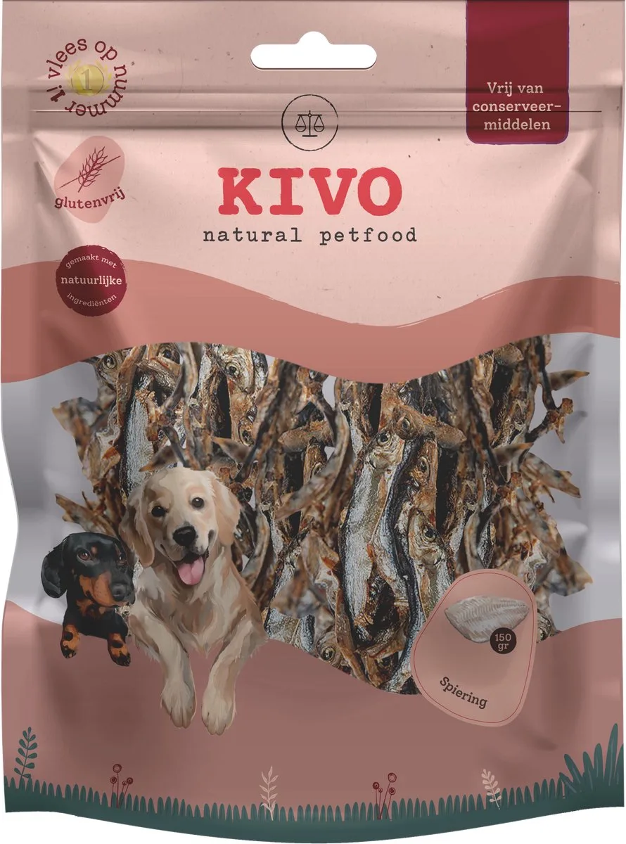 Spiering 150 gram - 100% Natuurlijk Graanvrij & Glutenvrij fra Kivo Petfood – produktbillede