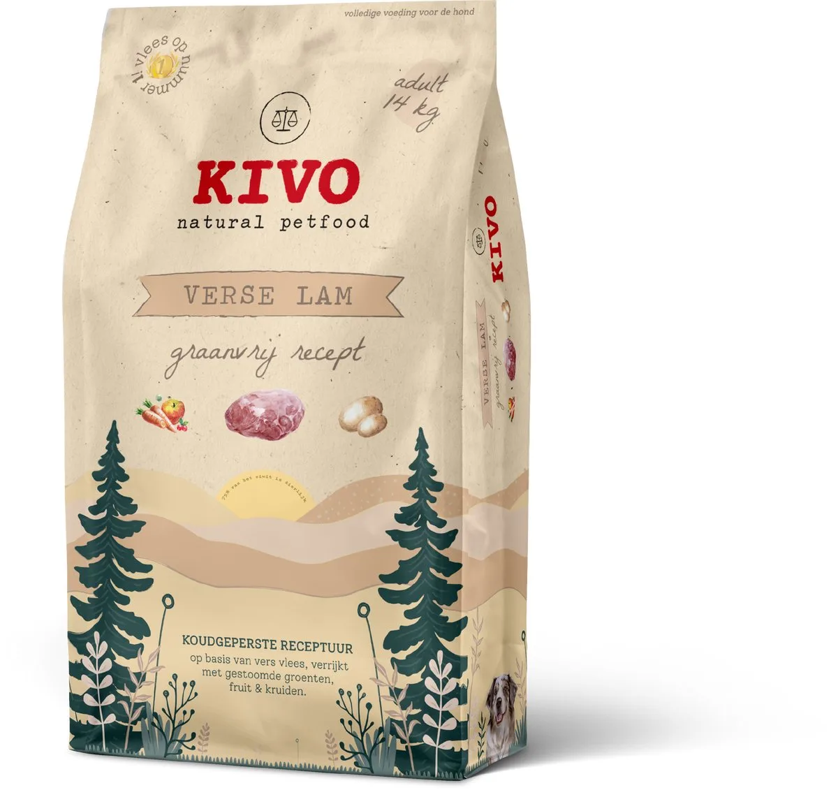Verse Lam - 14 kg - Koudgeperst - Graanvrij från Kivo Petfood – produktbild