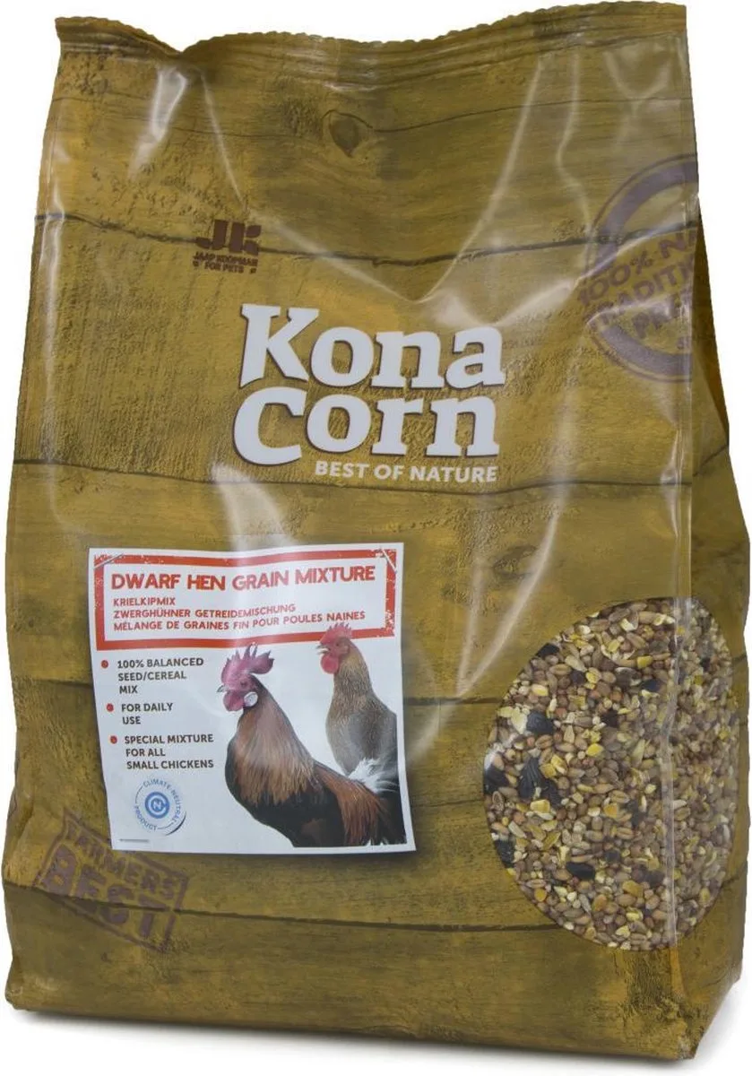 Dwerg Hen Granen Mix | 4 kg Pluimveevoer van Konacorn – productfoto
