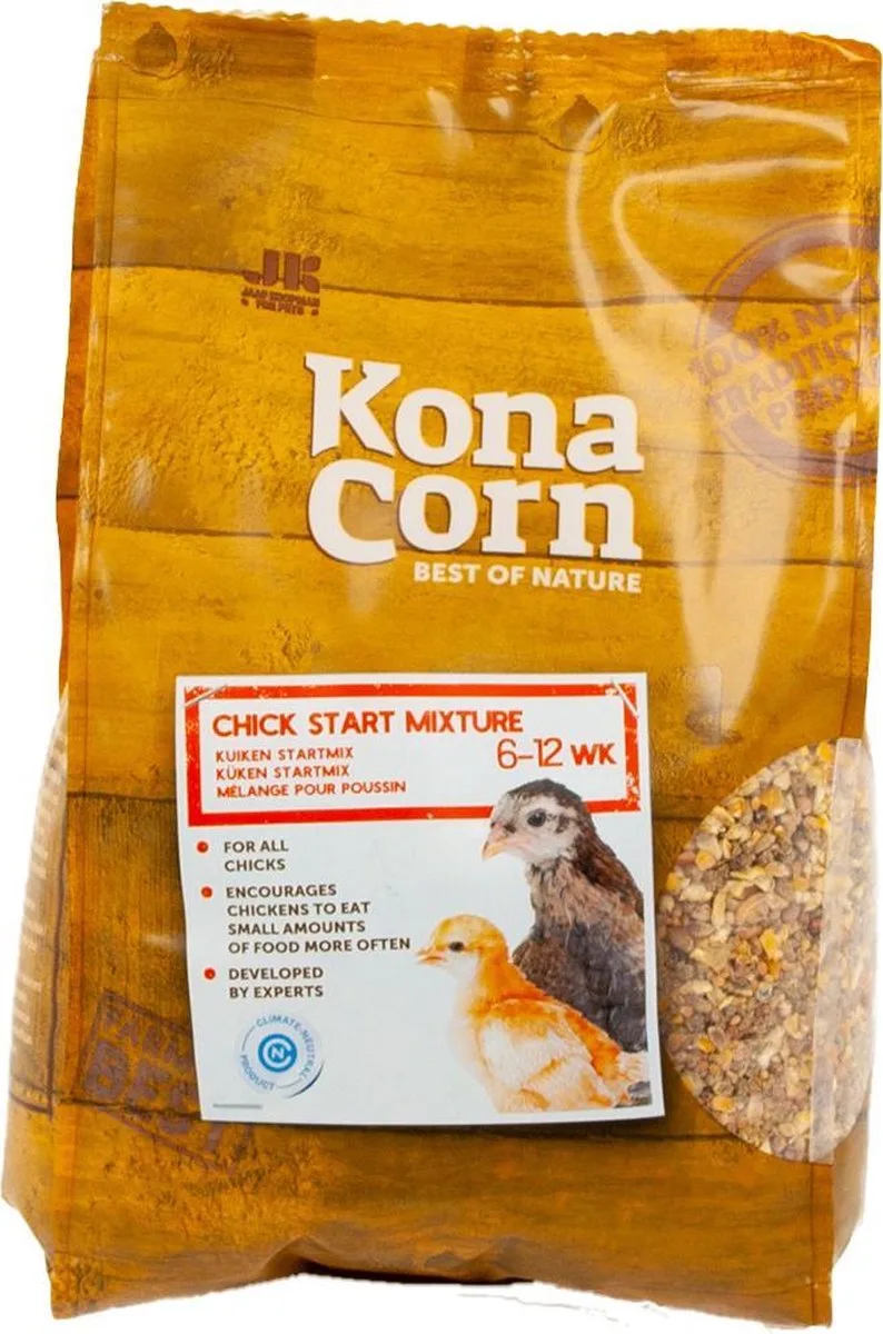 Pluimveevoer 1,8 kg | Konacorn Kuiken Start Mix (6-12 Weken) de Konacorn – photo produit