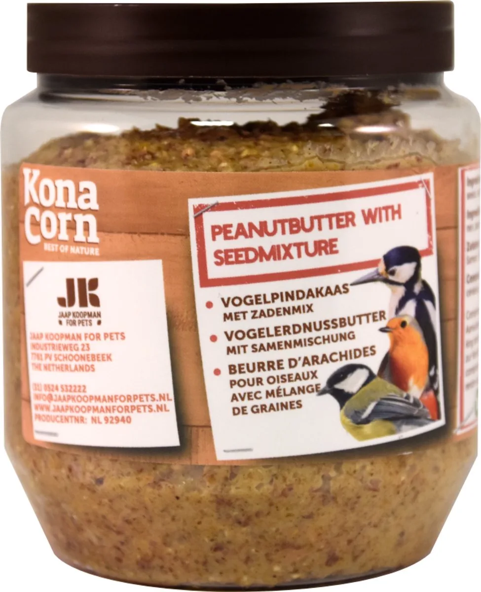 Vogelpindakaas met zadenmix 350 gram van Konacorn – productfoto