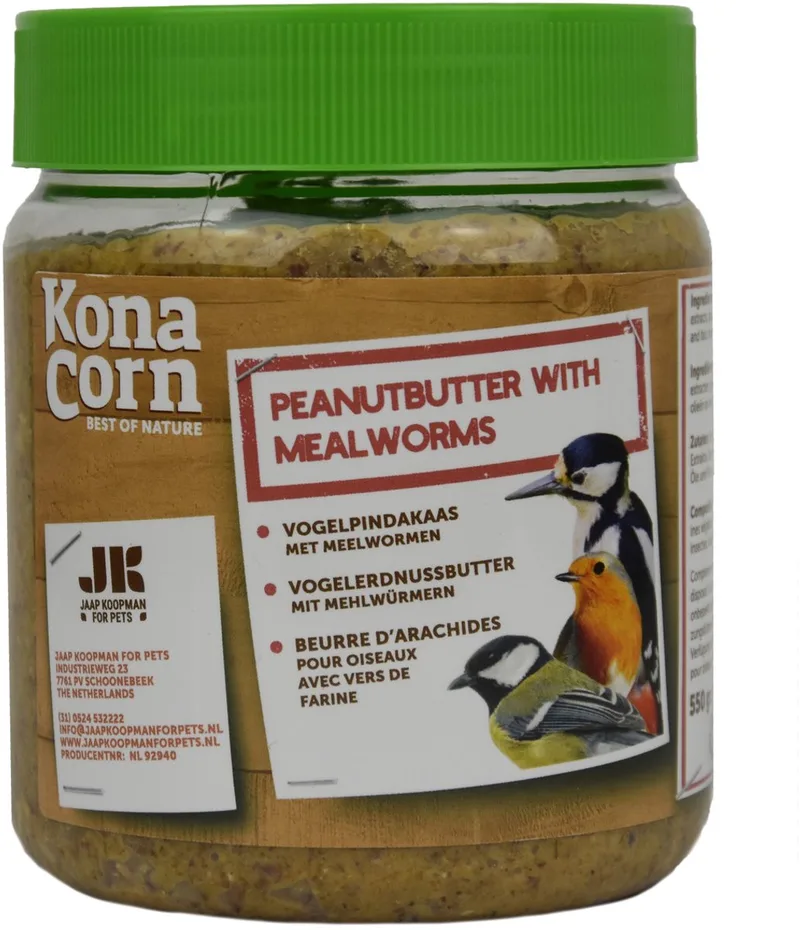 Vogelvoer 550 gr | Konacorn Pindakaas Met Meelwormen by Konacorn – product photo