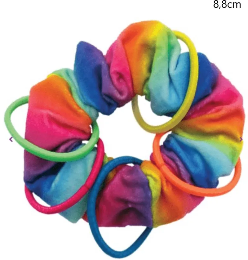 Active Scrunchie - Kleurrijk Kattenspeeltje - 8,8 cm de KONG en Regenboog – photo produit