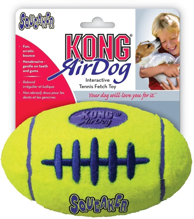 air football medium 1 ST - Bal - Kattenspeelgoed - 150 x 130 x 64 mm by KONG in Yellow – product photo