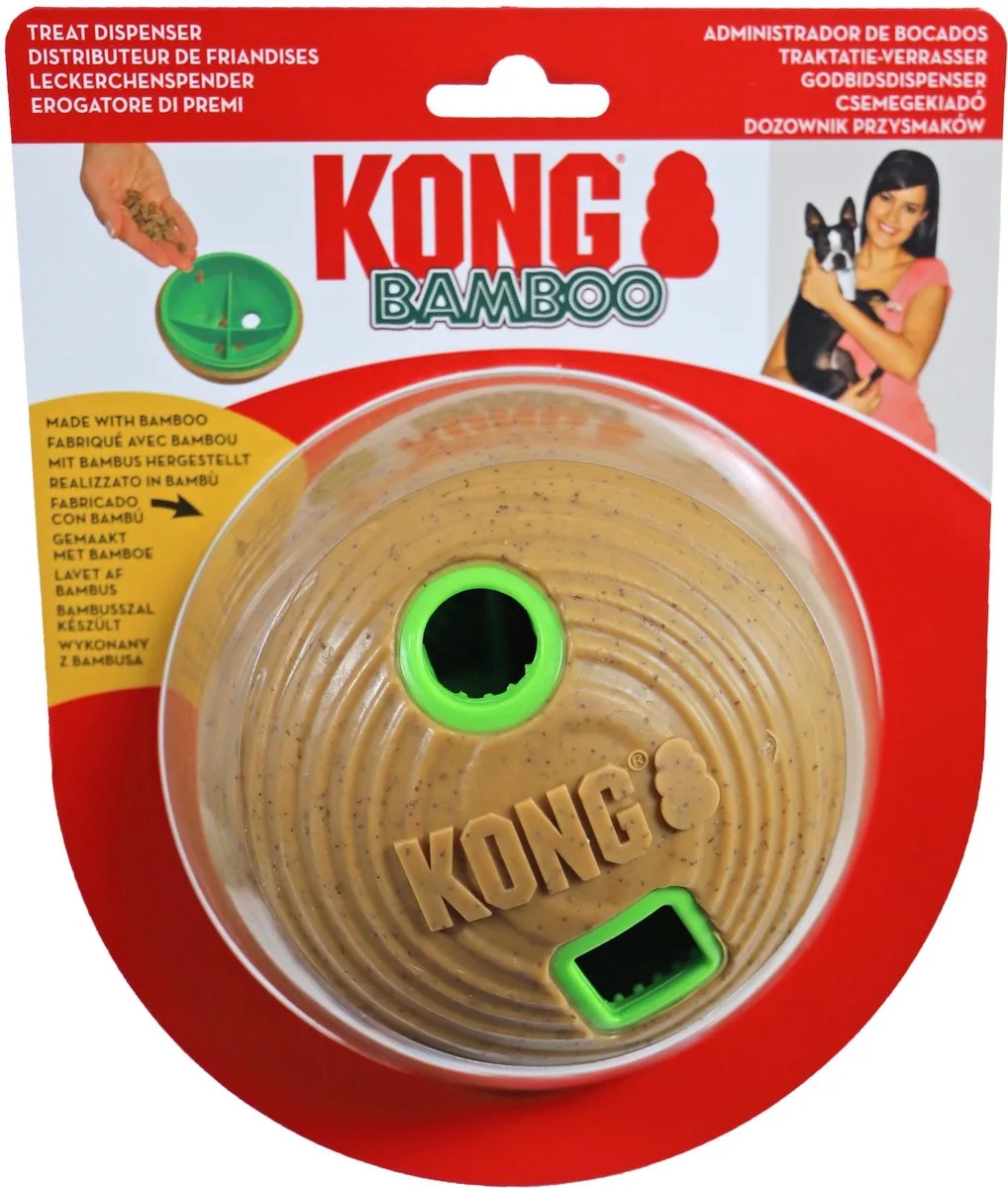 bamboo feeder bal voerbal 12x12x12 cm von KONG in Braun – Produktfoto