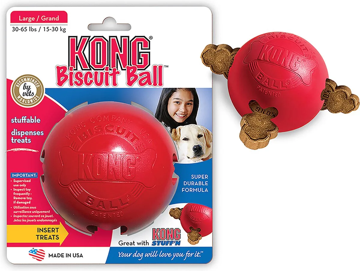 biscuit ball-S - Bal - 115mm x 102mm x 64mm von KONG in Rot – Produktfoto