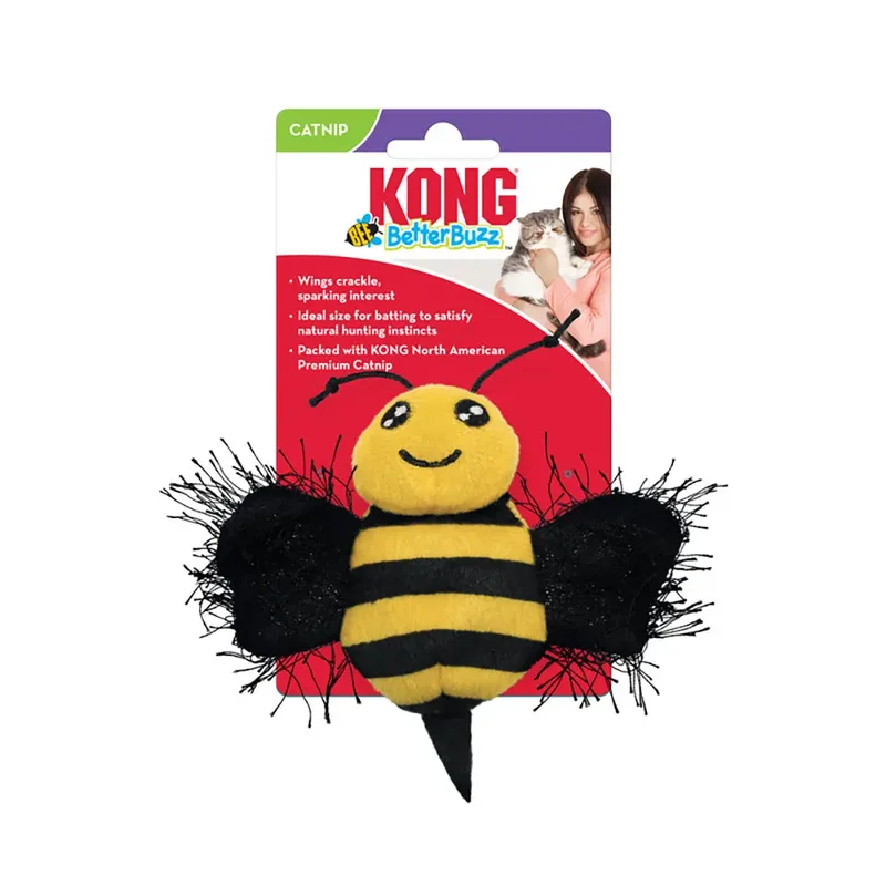 cat better buzz bij - kattenspeeltjes van KONG in Zwart, Geel – productfoto 2 van 3