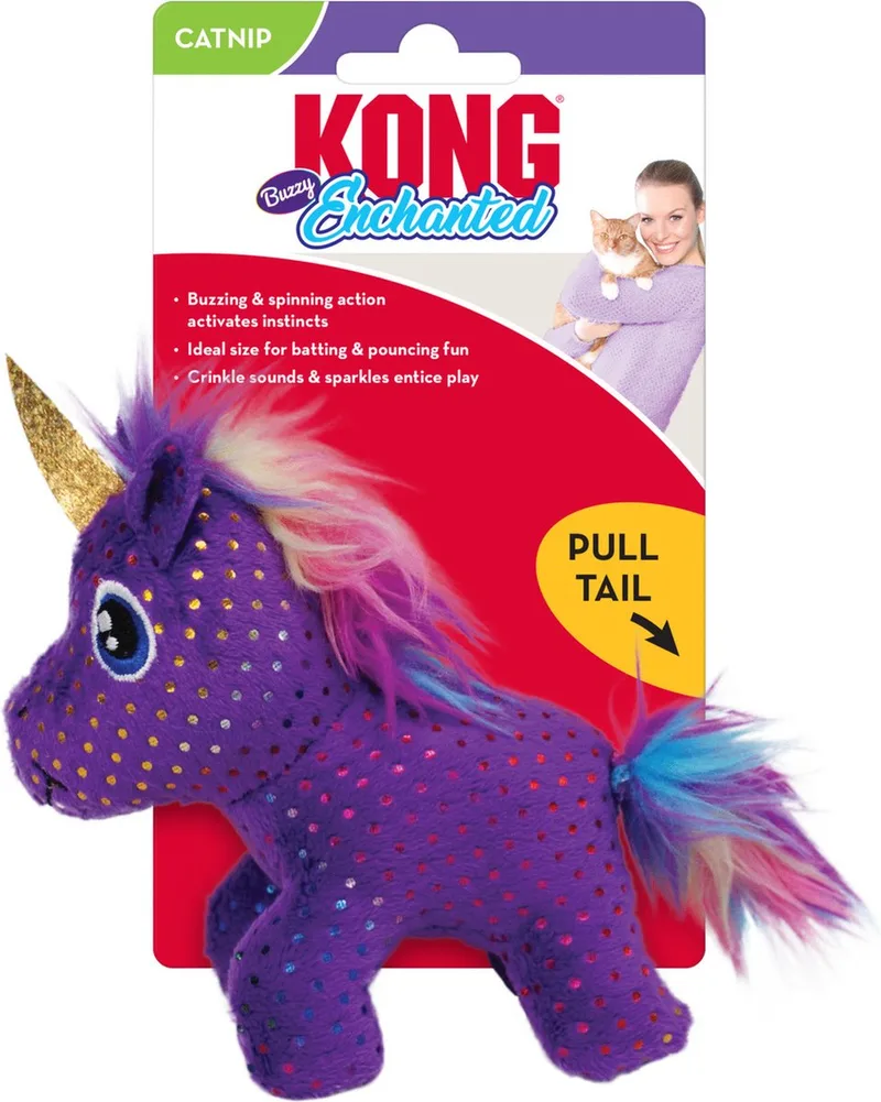 Cat Enchanted Buzzy Unicorn - Kattenspeelgoed by KONG in Purple – product photo