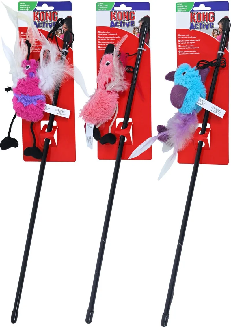 Cat Feather Teaser - Kattenspeelgoed - 48.3 cm x 10.2 cm x 1.3 cm von KONG in Mehrfarbig – Produktfoto 1 von 5