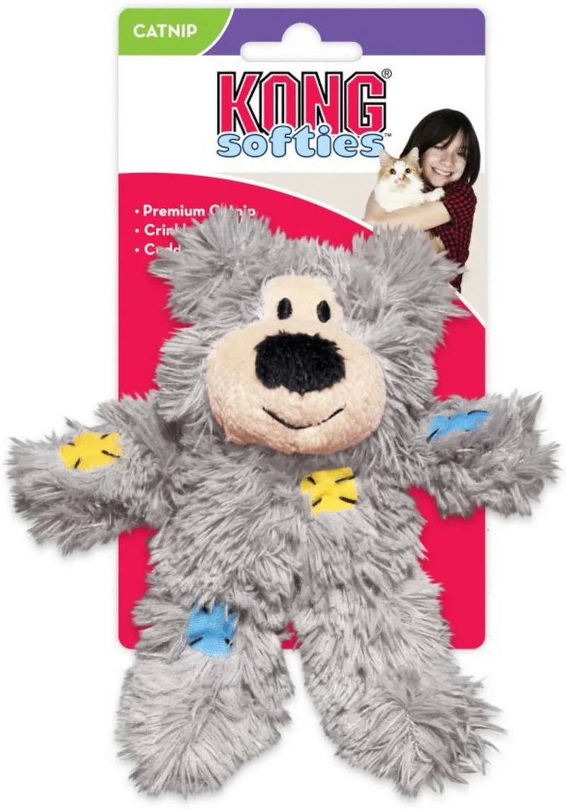 Cat Softies Patchwork Bear - Kauwspeelgoed - 168mm x 97mm x 51mm by KONG in Multicolour – product photo