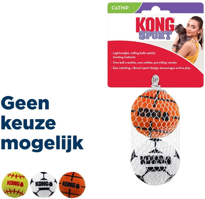 Cat Sport Balls Met Catnip Assorti van KONG in Blauw – productfoto