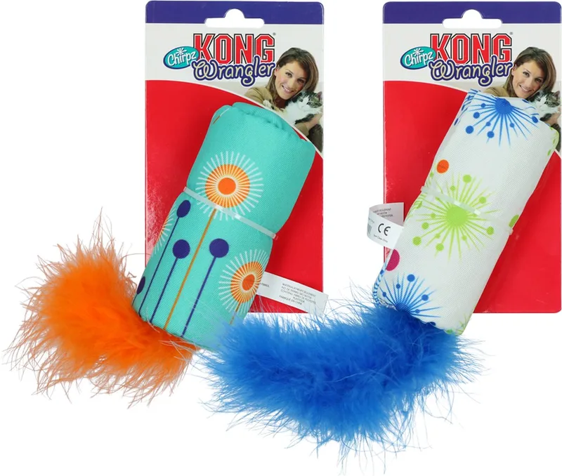 Cat Wrangler Chirpz Assorted Speelgoed voor katten - Kattenspeelgoed - Kattenspeeltjes by KONG in Blue – product photo