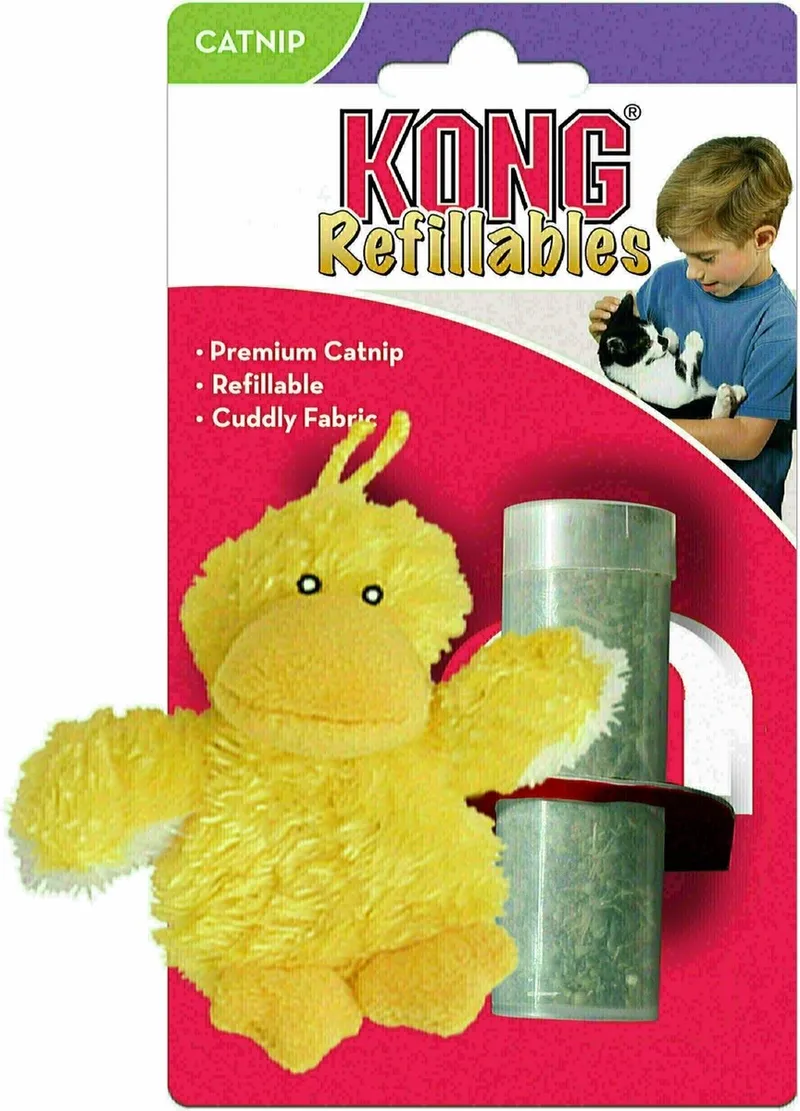 Catnip Eend – Kattenspeeltjes – Kattenkruid – 9cm by KONG in Yellow – product photo