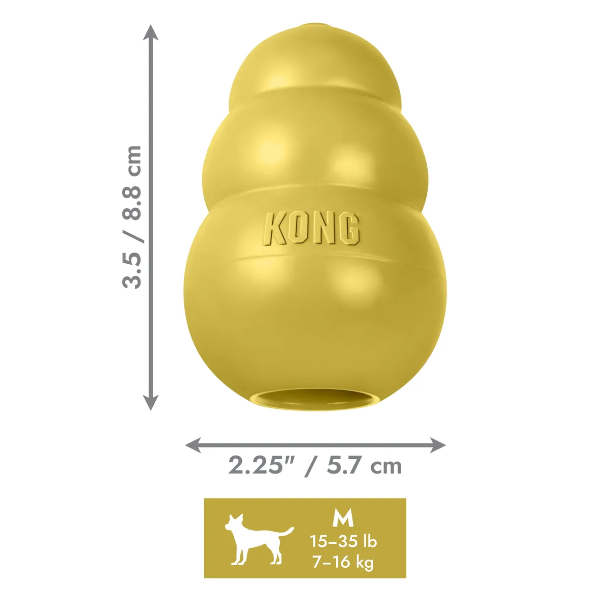 Classic Gold M: Ø5,5xH9cm hondenspeelgoed by KONG – product photo