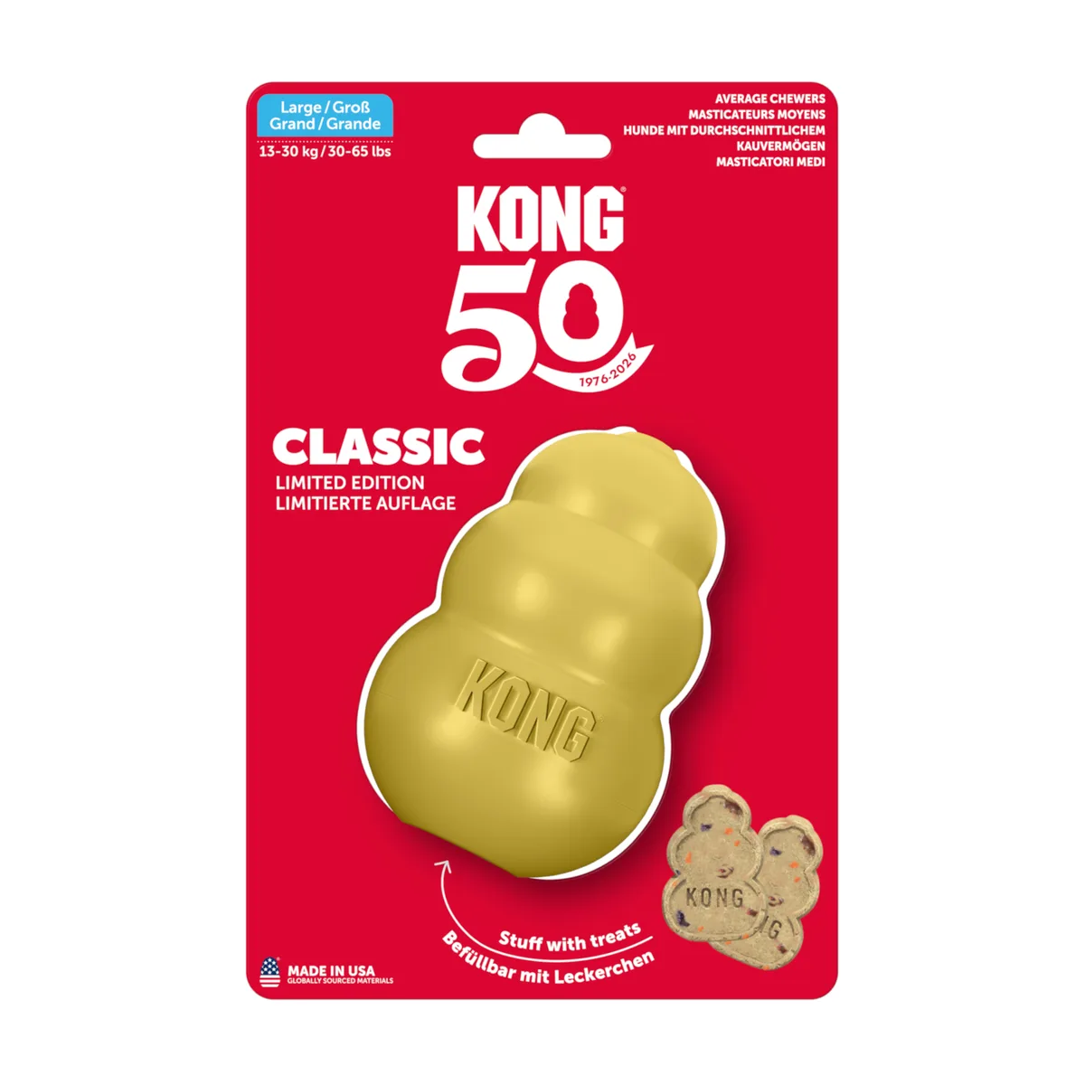 Classic Gold maat L: Ø7xH10cm hondenspeelgoed de KONG – photo produit