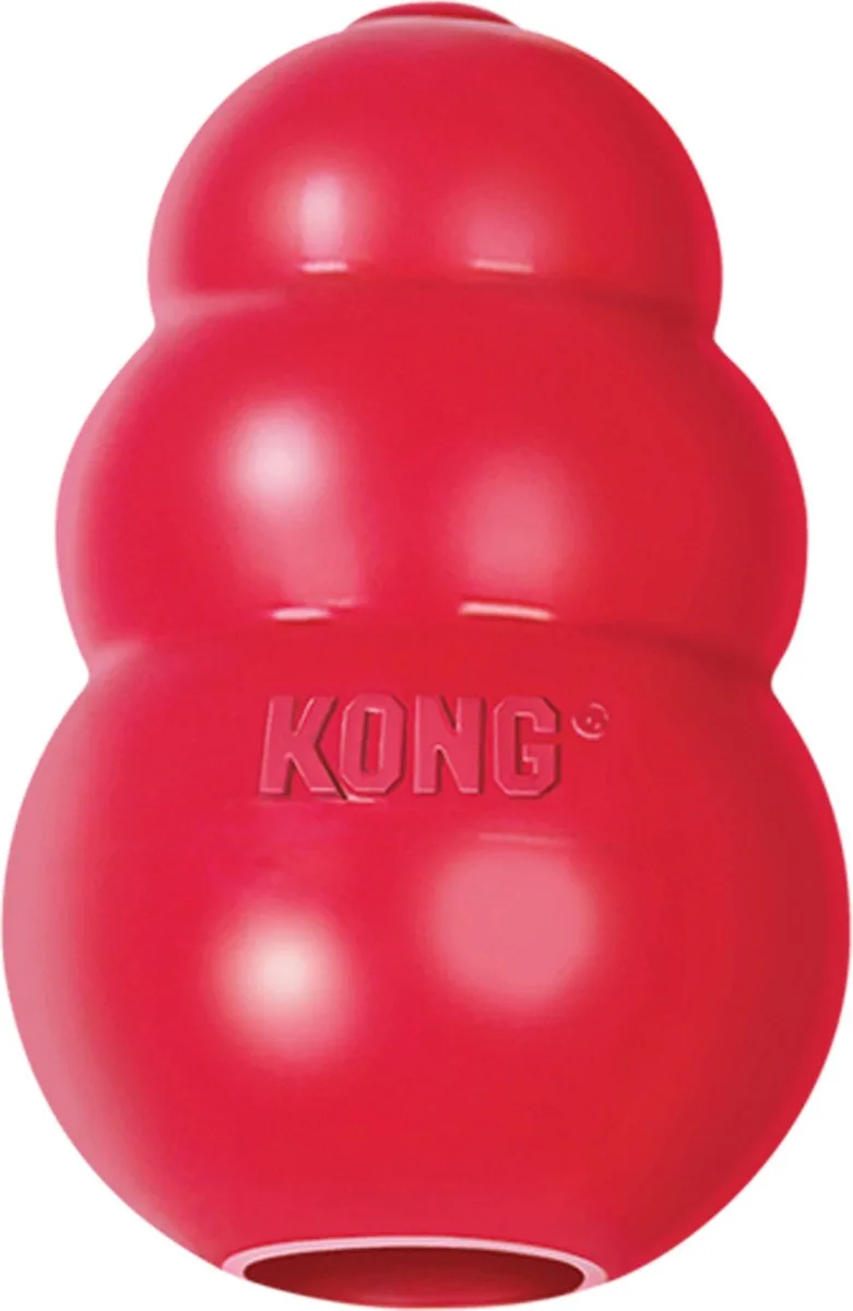 Classic - Snackbal Honden Speelgoed - Rubber - 8.9 cm - Rood - Maat M van KONG in Rood M – productfoto