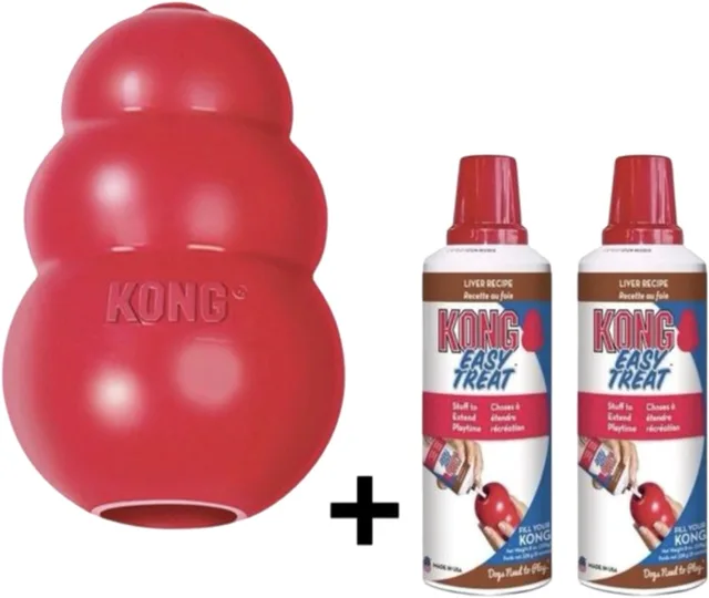 Combideal Kong - Classic + Easy Treat Lever Hondensnack Vulling 2x 226 Gram