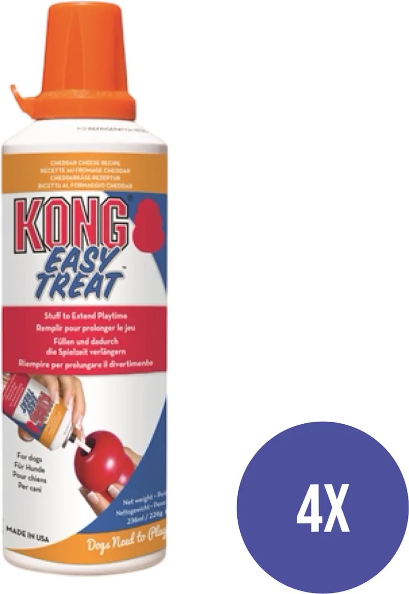 Easy Treat Cheddar Kaas | Smeerbare Hondensnack Vulling in Spuitbus fra KONG i Flerfarvet – produktbillede