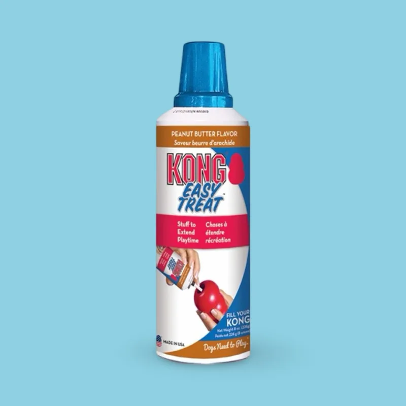 Easy Treat Pindakaas | Smeerbare Hondensnack Vulling in Spuitbus von KONG in Blau – Produktfoto