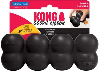Extreme Goodie Ribbon - Hondenspeelgoed - M de KONG en Noir – photo produit 1 sur 2