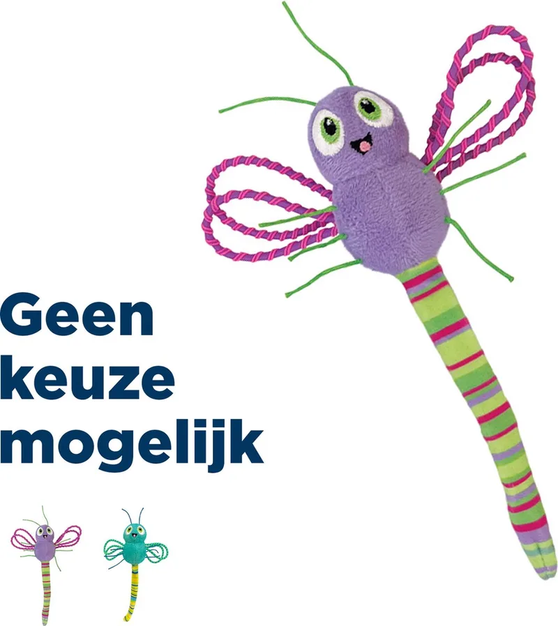 Flingaroo Dragonfly Assorted - Kattenspeelgoed - Kattenknuffel - Speelgoed Kattenkruid - Interactief Kattenspeeltje - Pluche Speelgoed voor Katten by KONG in Multicolour – product photo