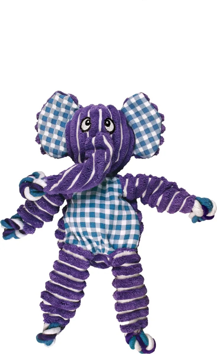 Floppy Knots Olifant - M/L - Hondenspeelgoed - 36 x 19 x 8 cm by KONG in Purple – product photo