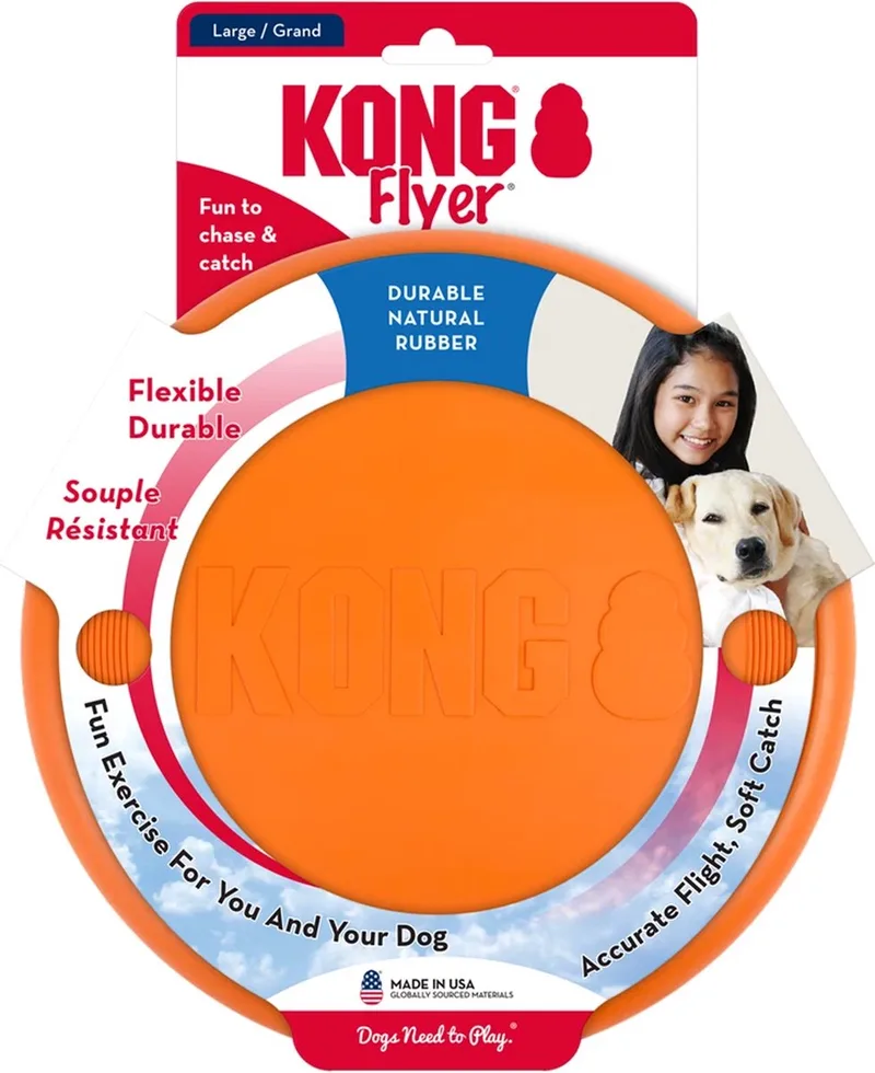 Flyer Limited Edition L - Hondenspeelgoed - Honden Frisbee - Apporteerspeelgoed Hond - Hondenspeeltje - Speelgoed voor Honden - Oranje by KONG in Oanje – product photo