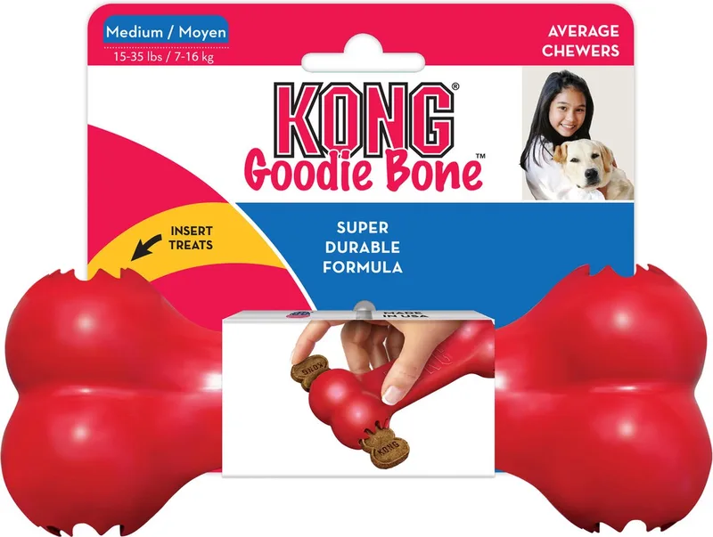 Goodie Bone - Kauwspeelgoed - 178 mm x 153 mm x 51 mm - 1 stuk von KONG in Rot – Produktfoto