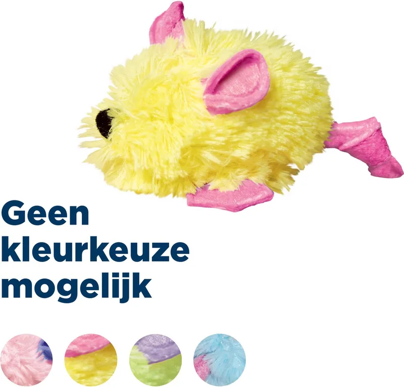 Kat Kitten Muis - Speelmuis - 167 mm x 97 mm x 30 mm - Geel/Roze de KONG en Multicolore – photo produit