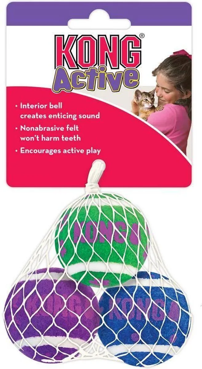 Kat Tennis Ballen - Kattenspeelgoed - 3 stuks by KONG in Blue – product photo