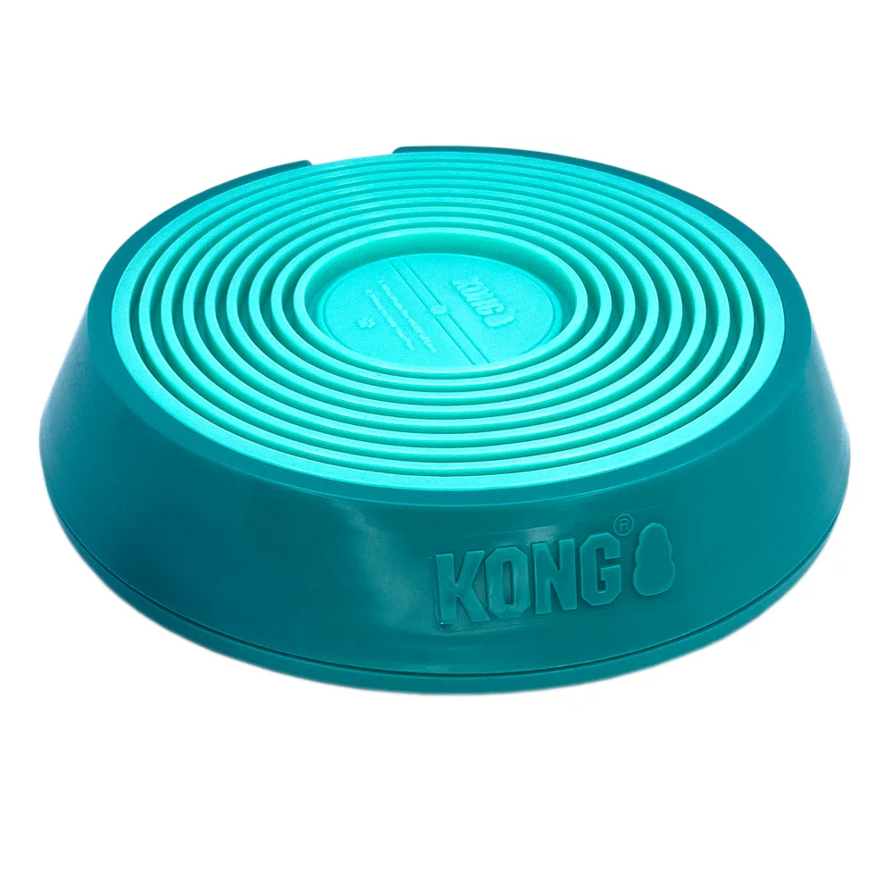 Licks Spinz groenblauw hondenspeeltje, maat L: ca. Ø20,3x4,5cm van KONG – productfoto