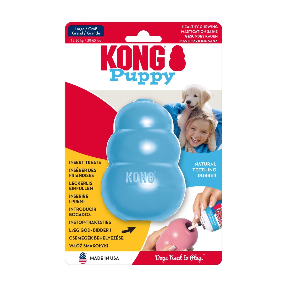Maat L Blauw Rubberen Puppyspeelgoed by KONG – product photo
