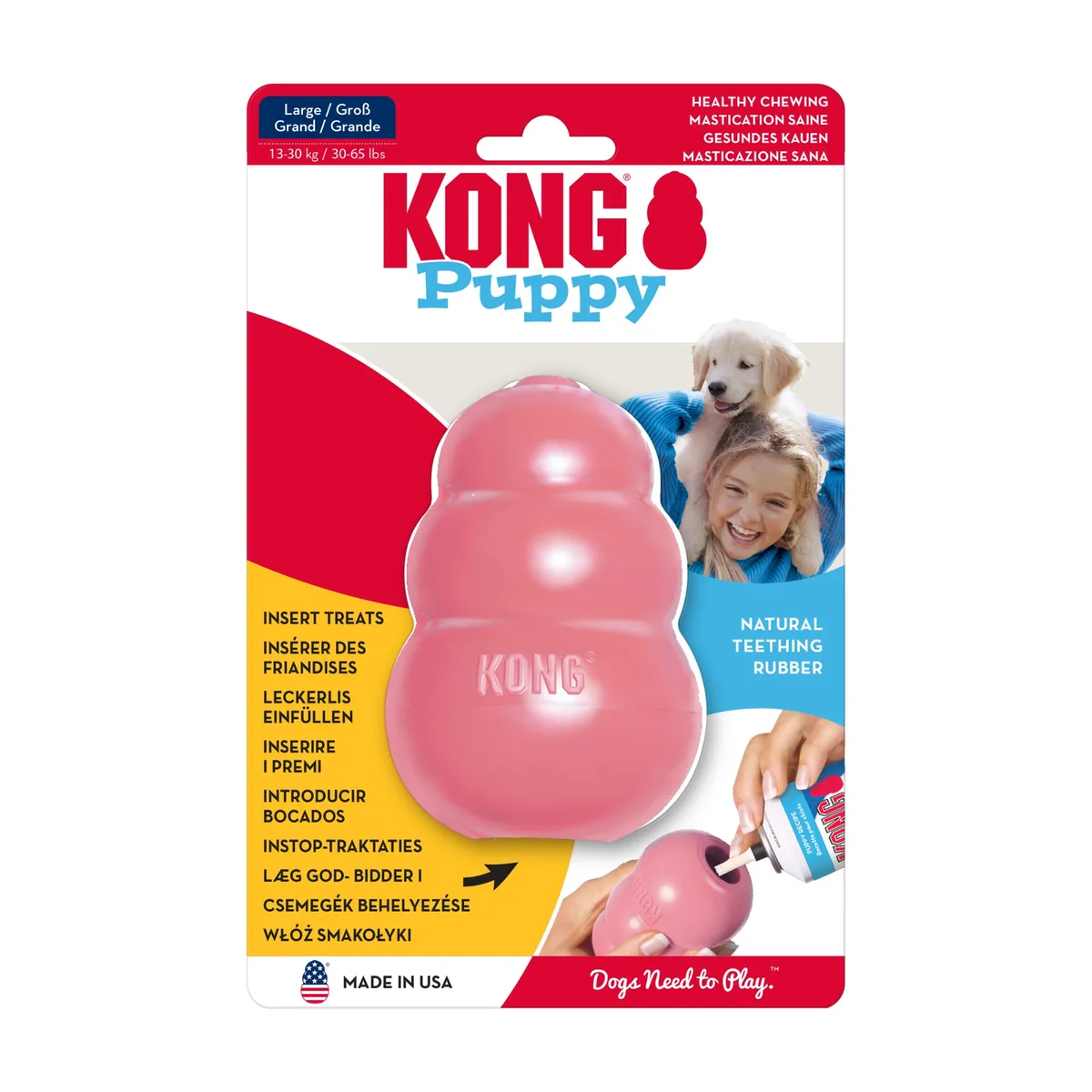 Maat L Roze Rubberen Puppyspeelgoed by KONG – product photo