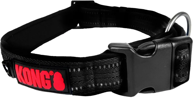 Nylon Collar - Zwart - M de KONG en Noir, Rouge – photo produit