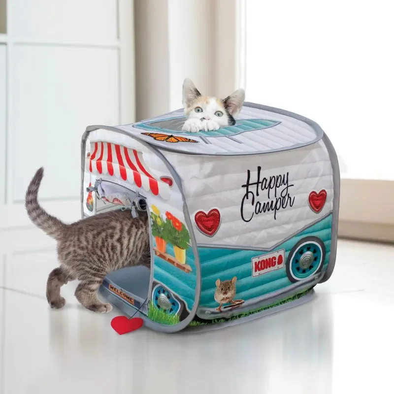Play Spaces Camper - Kattenspeelgoed fra KONG i Blå – produktbillede 4 af 4