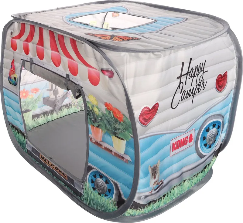 Play Spaces Camper - Kattenspeelgoed fra KONG i Blå – produktbillede 1 af 4