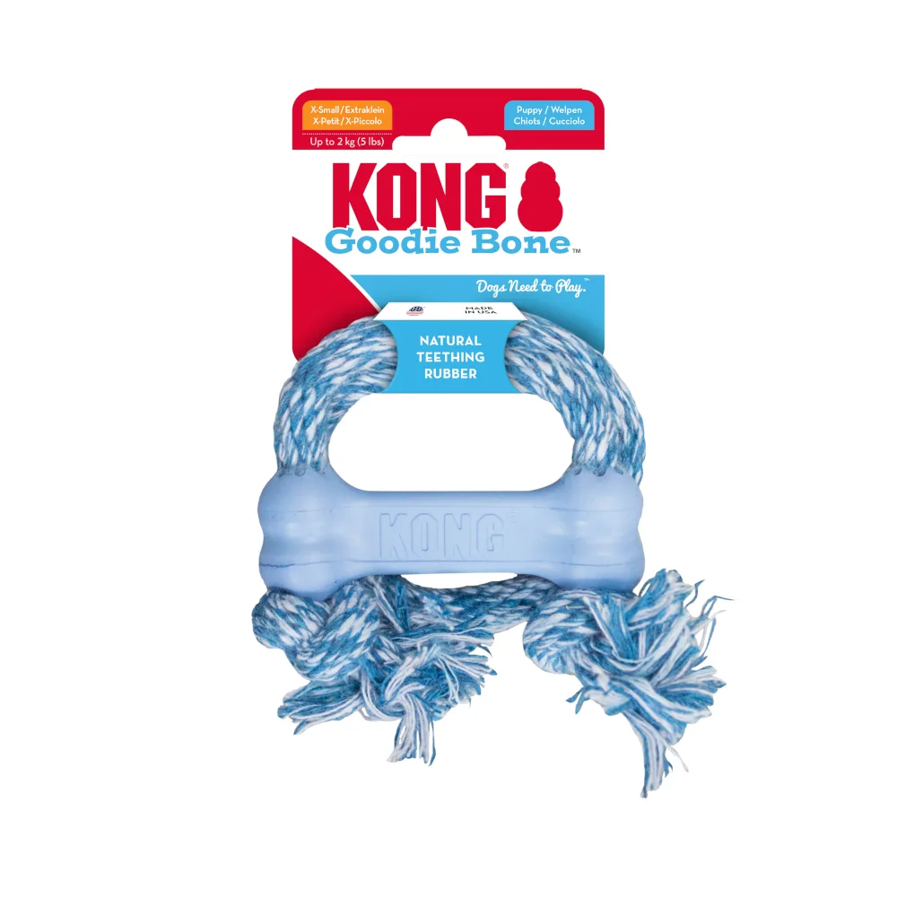 Puppy Goodie Bone met touw Gr. XS hondenspeeltje van KONG – productfoto