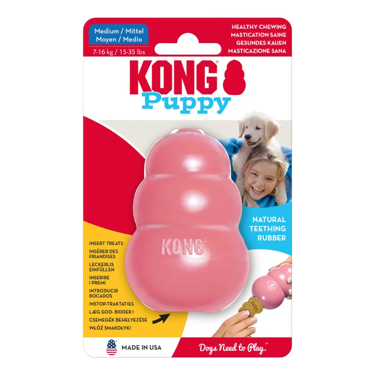 Puppy Maat M Roze Rubberen Puppyspeelgoed by KONG – product photo
