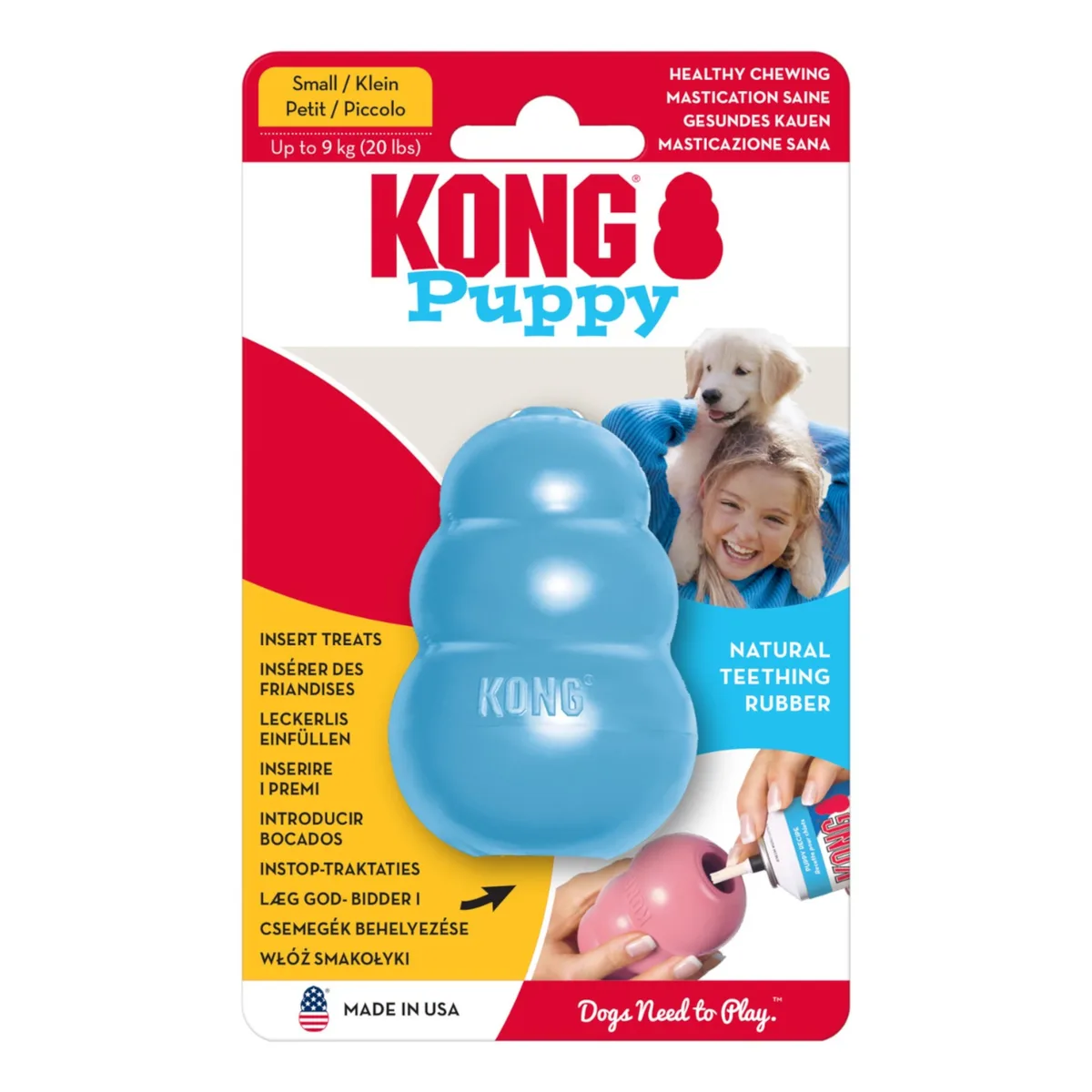 Puppy Maat S Blauw Rubberen Puppyspeelgoed by KONG – product photo