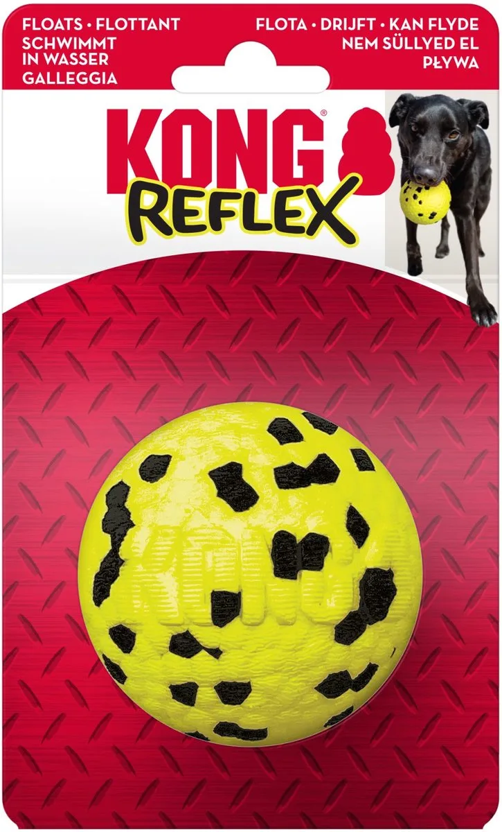 Reflex Ball - Hondenspeelgoed - Zwart Geel Large by KONG in Blue – product photo