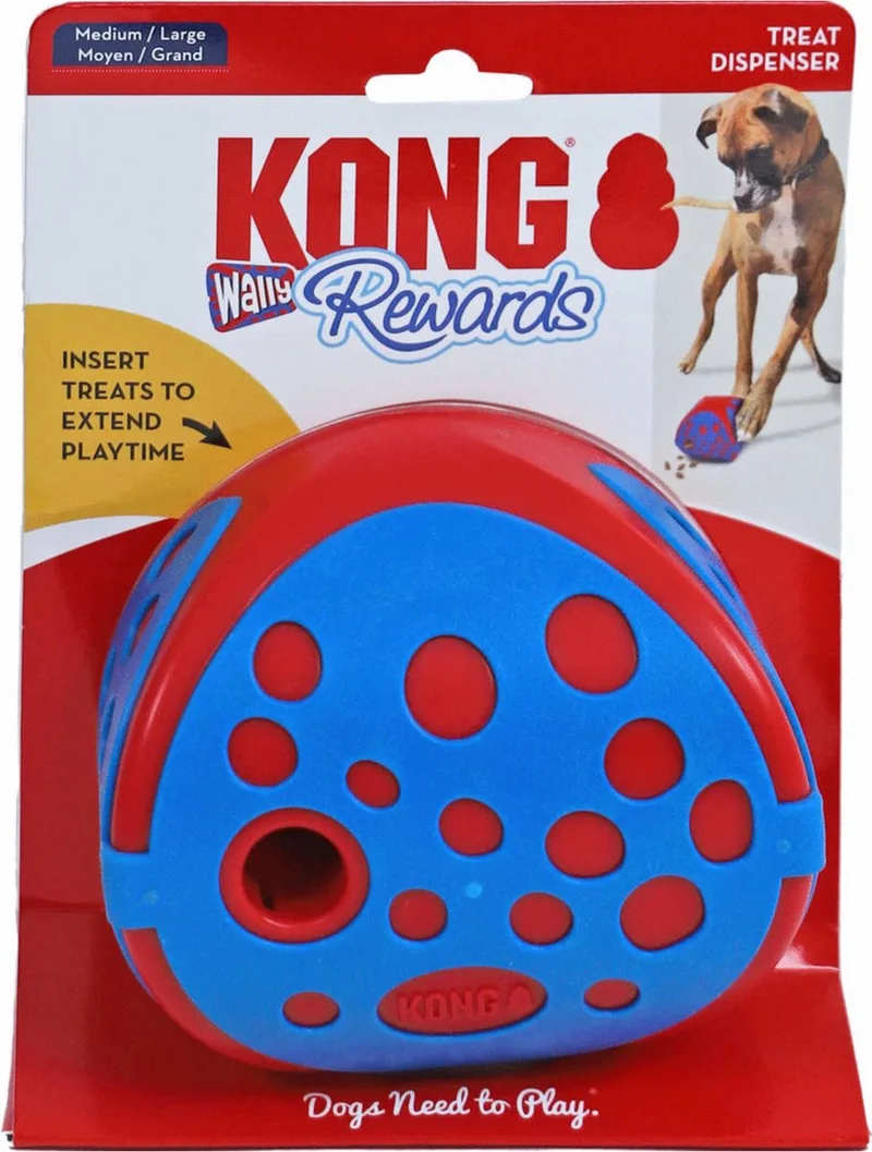 Rewards Wally - Hondenspeelgoed - Ø12.5 cm Rood M/L by KONG in Blue – product photo