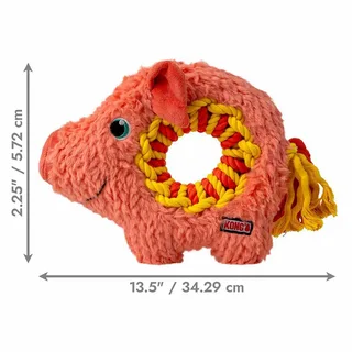Ringaroos Pig - Hondenspeelgoed - Pink M de KONG en Jaune – photo produit 3 sur 3