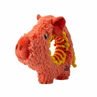 Ringaroos Pig - Hondenspeelgoed - Pink M de KONG en Jaune – photo produit 2 sur 3