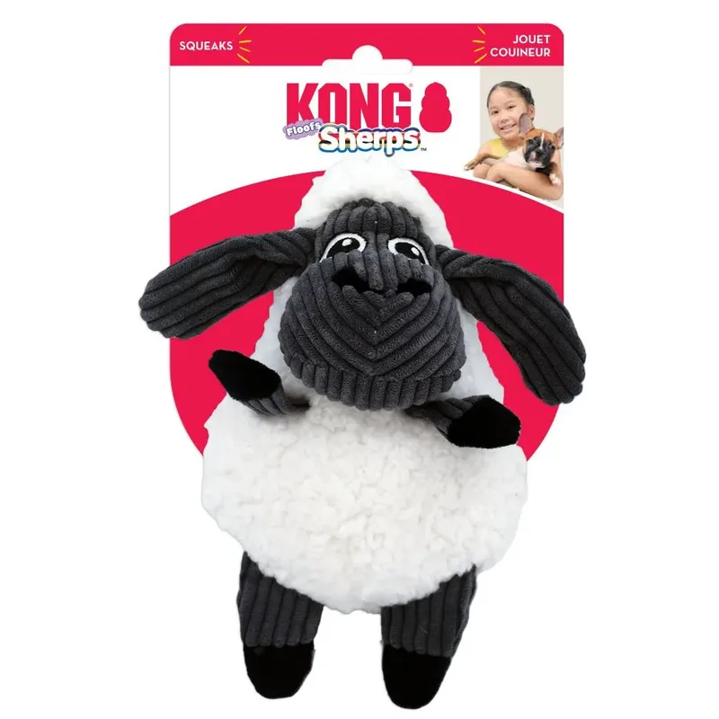 Sherps Floofs Big Sheep | Groot Zacht Pluche Hondenspeeltje met Corduroy von KONG in Weiß – Produktfoto 2 von 2