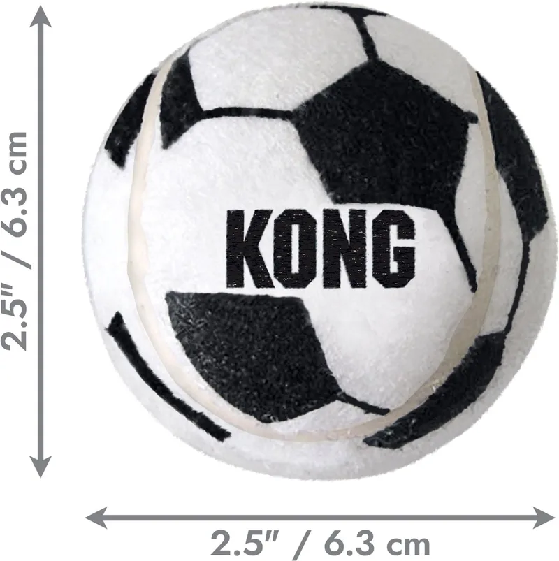 Sport Soccer Balls - Hondenspeelgoed - Zwart 3 stuks M de KONG en Blanc – photo produit