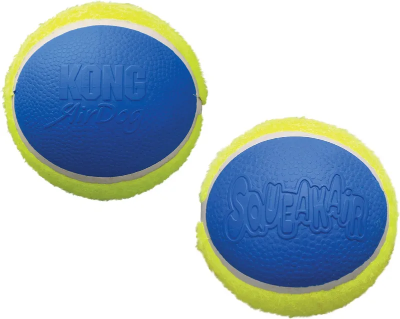 Squeakair Ultra Balls - Hondenspeelgoed - Large by KONG in Yellow, Blue – product photo