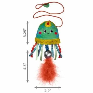 Teaser Jellyfish - Kattenspeelgoed - 2.54x8.89x19.69 cm Assorti Multi-Color van KONG in Blauw – productfoto 3 van 3
