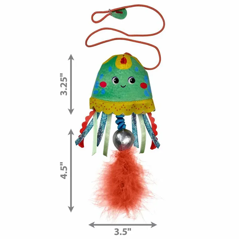 Teaser Jellyfish - Kattenspeelgoed - 2.54x8.89x19.69 cm Assorti Multi-Color van KONG in Blauw – productfoto 3 van 3